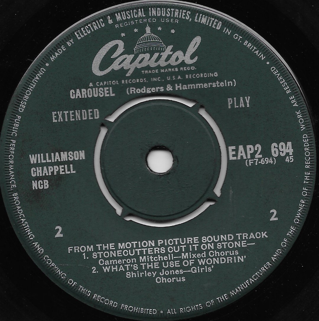 EAP 2-694 Carousel 2 Rodgers / Hammerstein II from ITV, Channel 4 and Channel 5 library Label